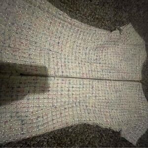 B Darlin White and Multicolor Tweed dress